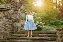 Load image into Gallery viewer, Velvette Label Light Denim Button Skirt