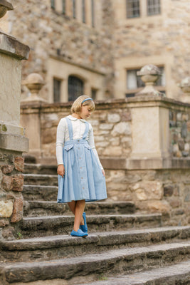 Velvette Label Light Denim Strap Jumper