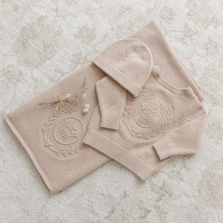Peluche Peluche Embossed Knit Blanket - Taupe