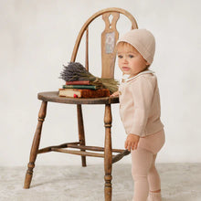 Load image into Gallery viewer, Peluche Embossed Reversible Cardigan + Beanie Set – Rose