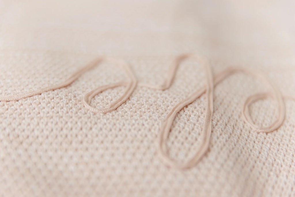 Peluche Scalloped Melange Bebe Blanket - Rose