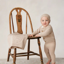 Load image into Gallery viewer, Peluche Embossed Reversible Cardigan + Beanie Set – Taupe