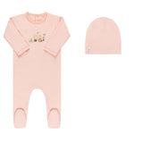 Ely's & Co Pink Carriage Footie & Bonnet