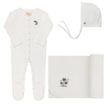 Load image into Gallery viewer, Ely's &amp; Co Ribbed Palm Embroidered Collection Layette Set - Ivory