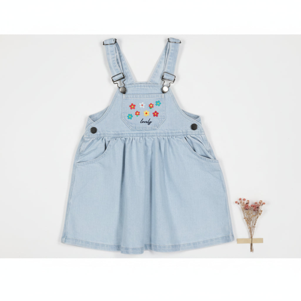 Lovely Littles Denim Dress - Berry Red