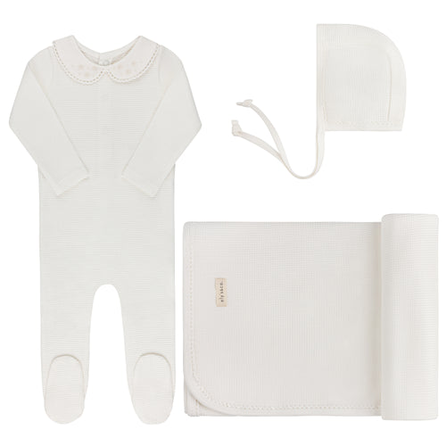 Ely's & Co Embroidered Collar Collection Take Me Home Set - Ivory Girls