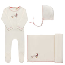 Load image into Gallery viewer, Ely's &amp; Co Cotton Cross Stitch Duckling Collection Layette Set - Ivory/Pink