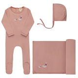 Ely's & Co Cotton Cross Stitch Duckling Collection Layette Set - Pink