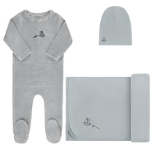 Load image into Gallery viewer, Ely's &amp; Co Velour Stripe Collection Take Me Home Set - Light Blue