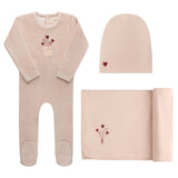 Ely's & Co Stripe Collection Layette Set - Ivory/Pink