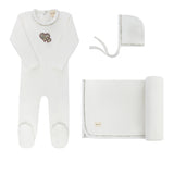 Ely's & Co Embroidered Liberty Collection Layette Set - Ivory/Pink