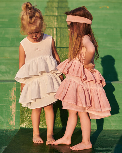 Booso White Tiered Dress