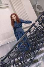Load image into Gallery viewer, Little Tempest Teens Taffeta Double Collar Shirt And Structured Maxi Skirt Set - Black
