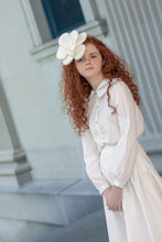 Load image into Gallery viewer, Little Tempest Teens Taffeta Double Collar Shirt And Structured Maxi Skirt Set - Cream