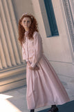 Little Tempest Teens Taffeta Tie Cropped Shirt And Pleated Circle Skirt Set - Antique Pink
