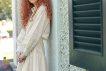 Load image into Gallery viewer, Little Tempest Teens Taffeta Tie Cropped Shirt And Pleated Circle Skirt Set - Cream