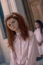 Load image into Gallery viewer, Little Tempest Teens Taffeta Tie Cropped Shirt And Pleated Circle Skirt Set - Antique Pink