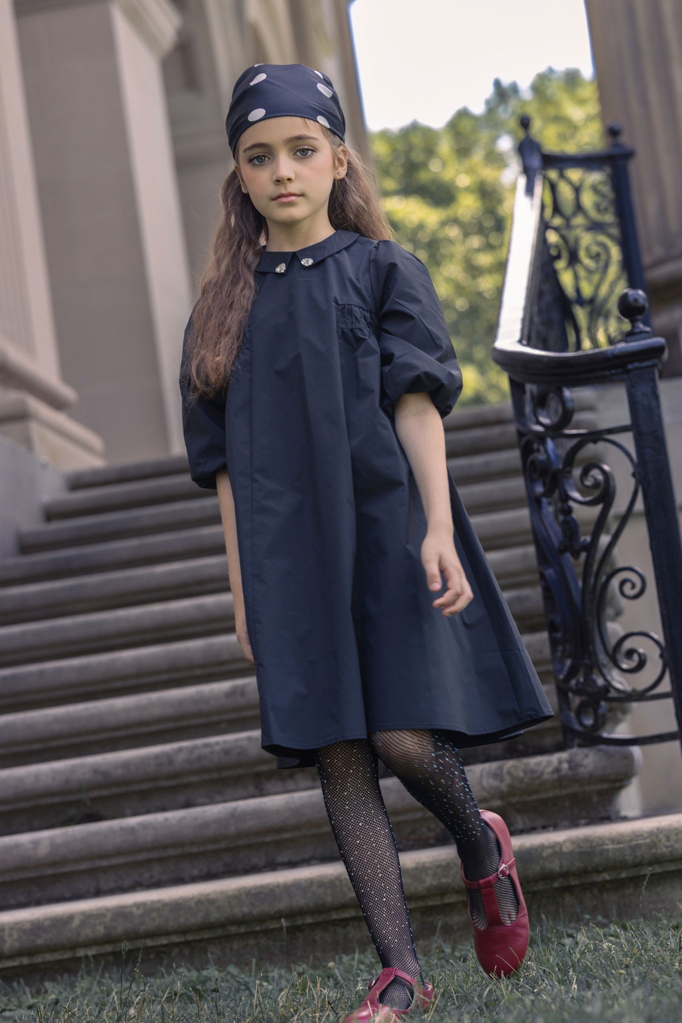Little Tempest Taffeta Party Dress With Collar