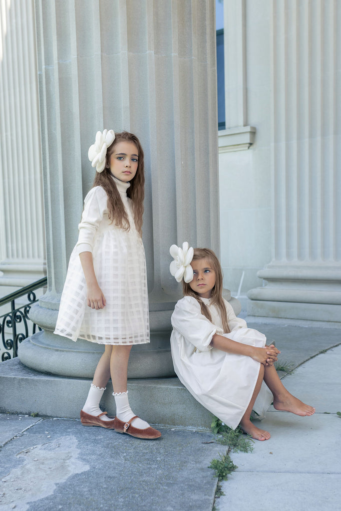 Little Tempest Organza Grid Jumper - Cream