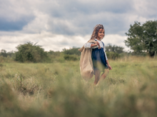 Load image into Gallery viewer, Little Tempest Wool Suspender Skirt And Kerchief Shirt Set - Navy
