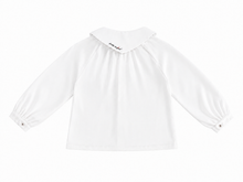 Load image into Gallery viewer, Little Tempest Wool Suspender Skirt And Kerchief Shirt Set - Navy