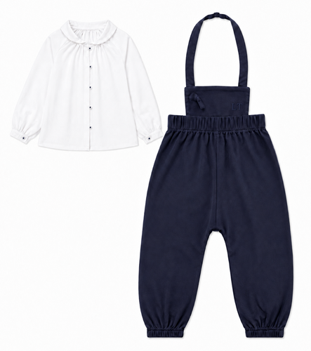Little Tempest Baby Girls Halter Romper With Shirt - Navy