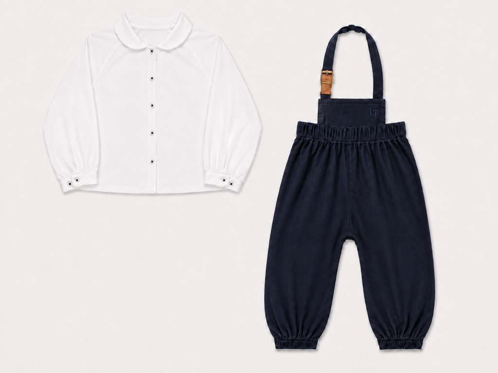 Little Tempest Baby Boys Halter Romper With Shirt - Navy