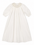 Little Tempest Round Neck Lace Taffeta Gown - Ivory