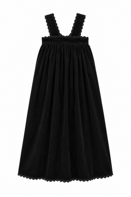 Ann Of Nan Maxi Robe With Ric Rac Trim - Black