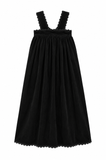 Ann Of Nan Maxi Robe With Ric Rac Trim - Black