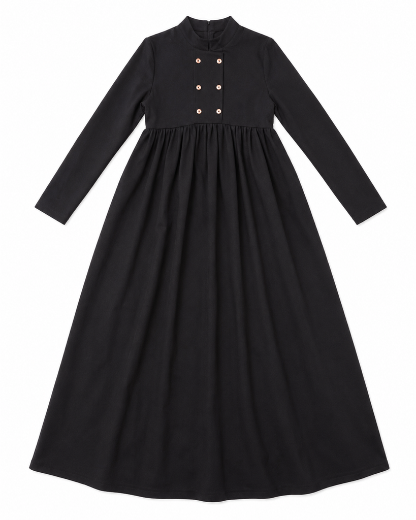 Ann Of Nan Double Breasted Maxi - Black