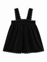 Load image into Gallery viewer, Ann Of Nan Short Robe With Ric Rac Trim - Black