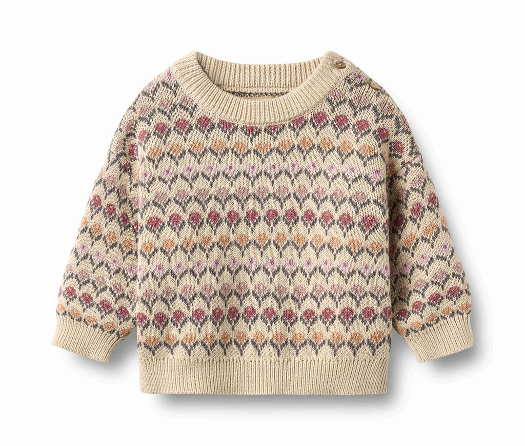 Wheat Harlow Jacquard Pullover - Off White
