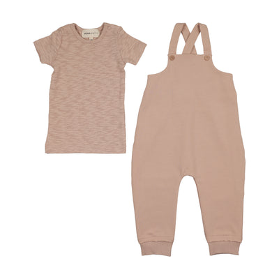 Mema Knits Romper And Onesie Set  - Pale Pink