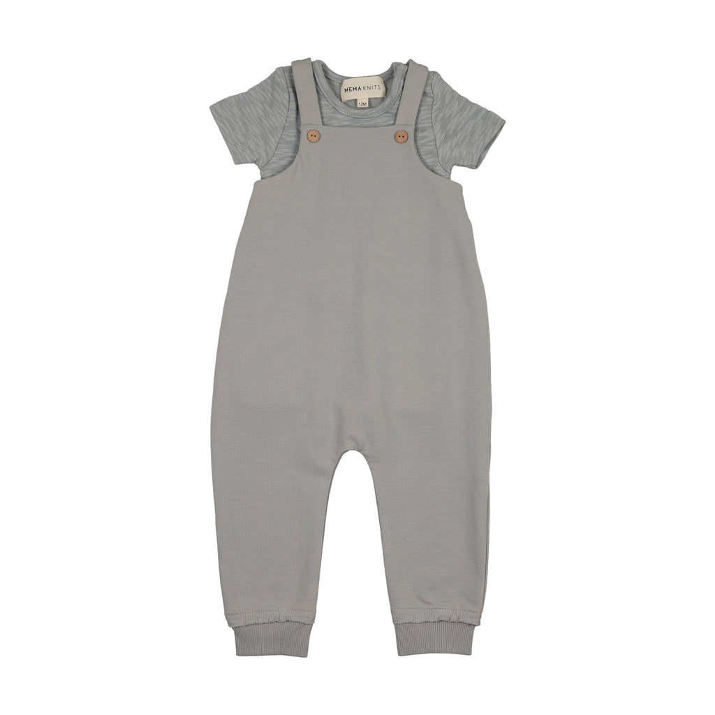 Mema Knits Romper And Onesie Set  - Dove Blue