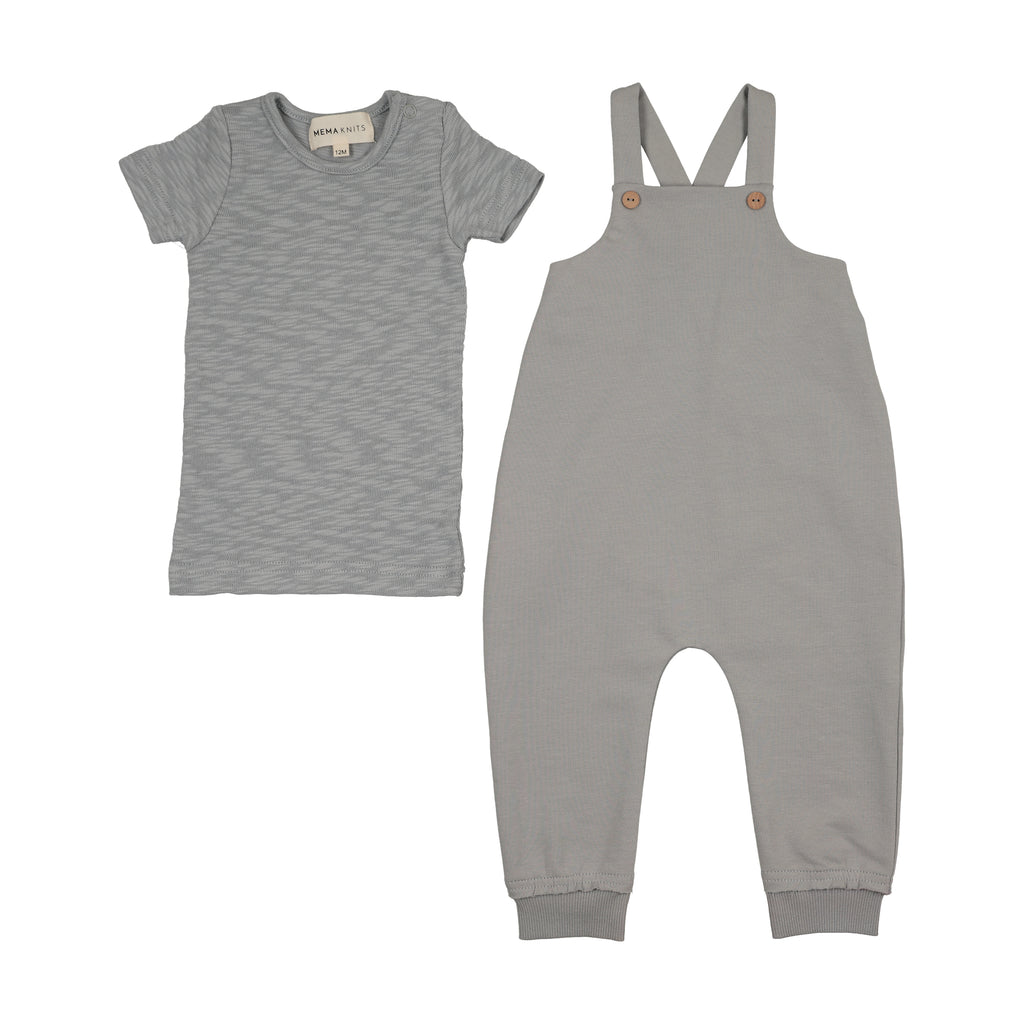 Mema Knits Romper And Onesie Set  - Dove Blue