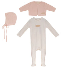 Load image into Gallery viewer, Bubani Sweater, Hat, And Footie Set - Pink