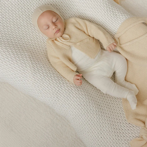 Bubani Sweater, Hat, And Footie Set - Beige