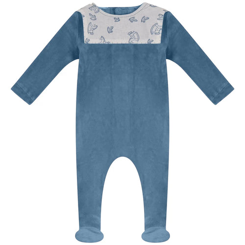 Bubani Horse Bib Collection Velour Footie - Dark Blue