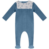 Bubani Horse Bib Collection Velour Footie - Dark Blue