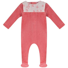 Load image into Gallery viewer, Bubani Horse Bib Collection Velour Footie - Hot Pink
