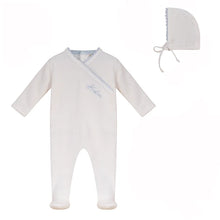 Load image into Gallery viewer, Bubani Boys Lace Wrap Collection Velour Footie And Bonnet