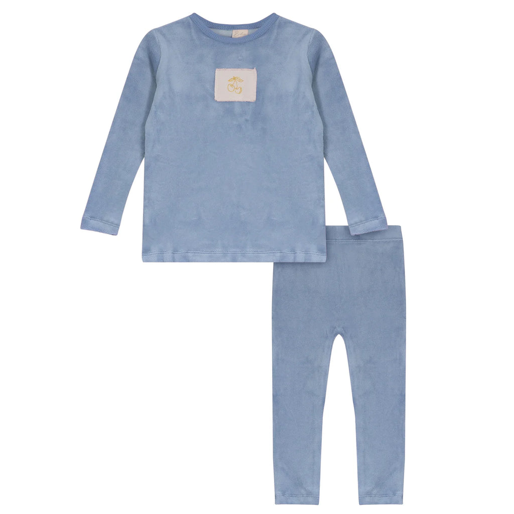Bubani Velour Horse Collection Two Piece Set - Blue