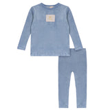 Bubani Velour Horse Collection Two Piece Set - Blue