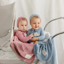 Load image into Gallery viewer, Bubani Velour Cherry Collection Footie And Bonnet - Peach Pink