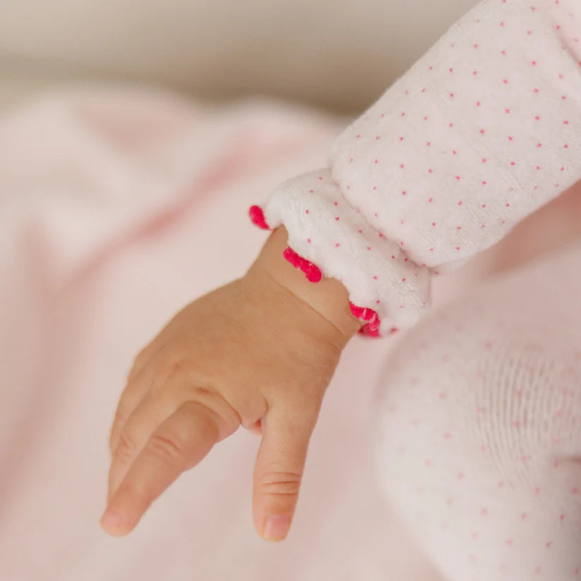 Bubani Polka Dotted Collection Velour Take Me Home Set - Light Pink