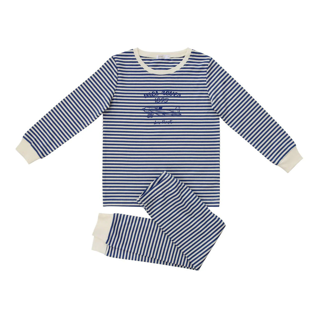 Coco Blanc Striped Pajamas - Blue