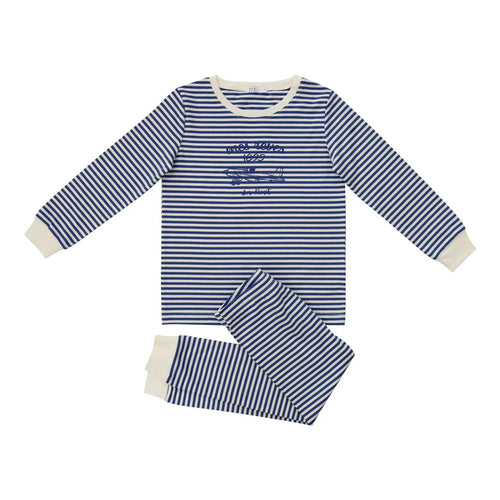 Coco Blanc Striped Pajamas - Blue