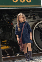 Load image into Gallery viewer, Mini Moda Heirloom Collar Dress - Navy