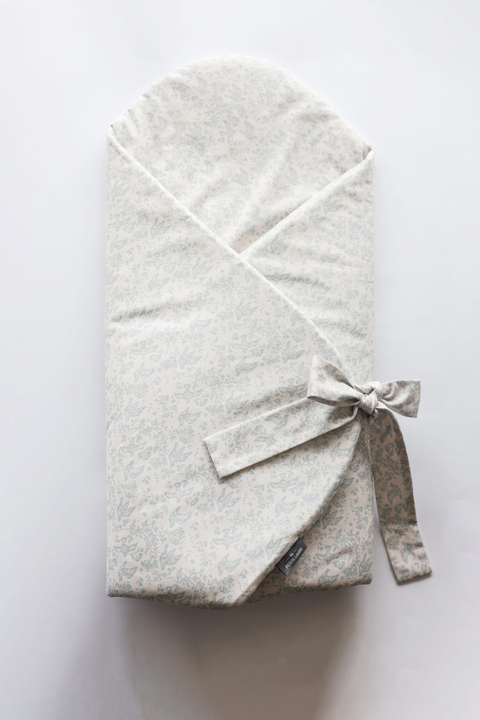 Petite Laure Pigeons Wrap With Bow - Blue